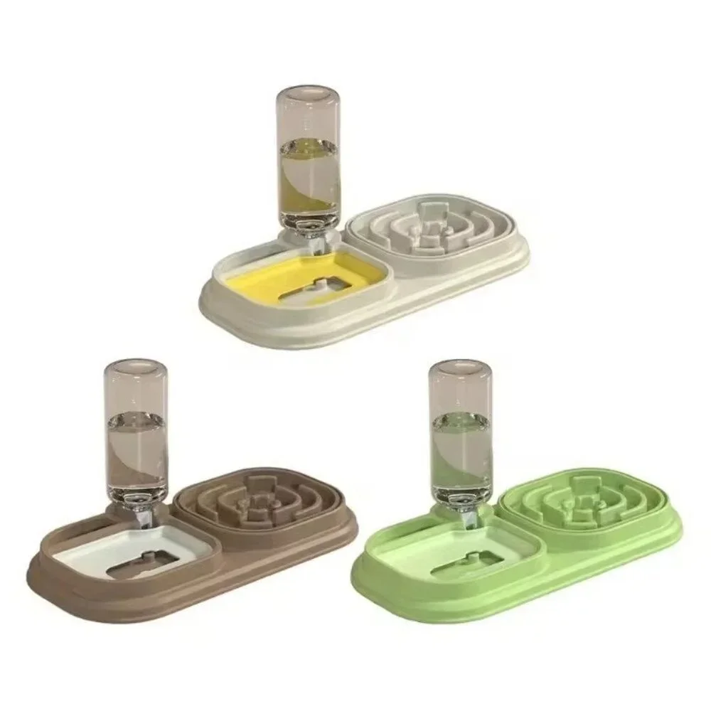 2-in-1 Pet Feeder and Automated Water Dispenser with Stainless steel Bowl